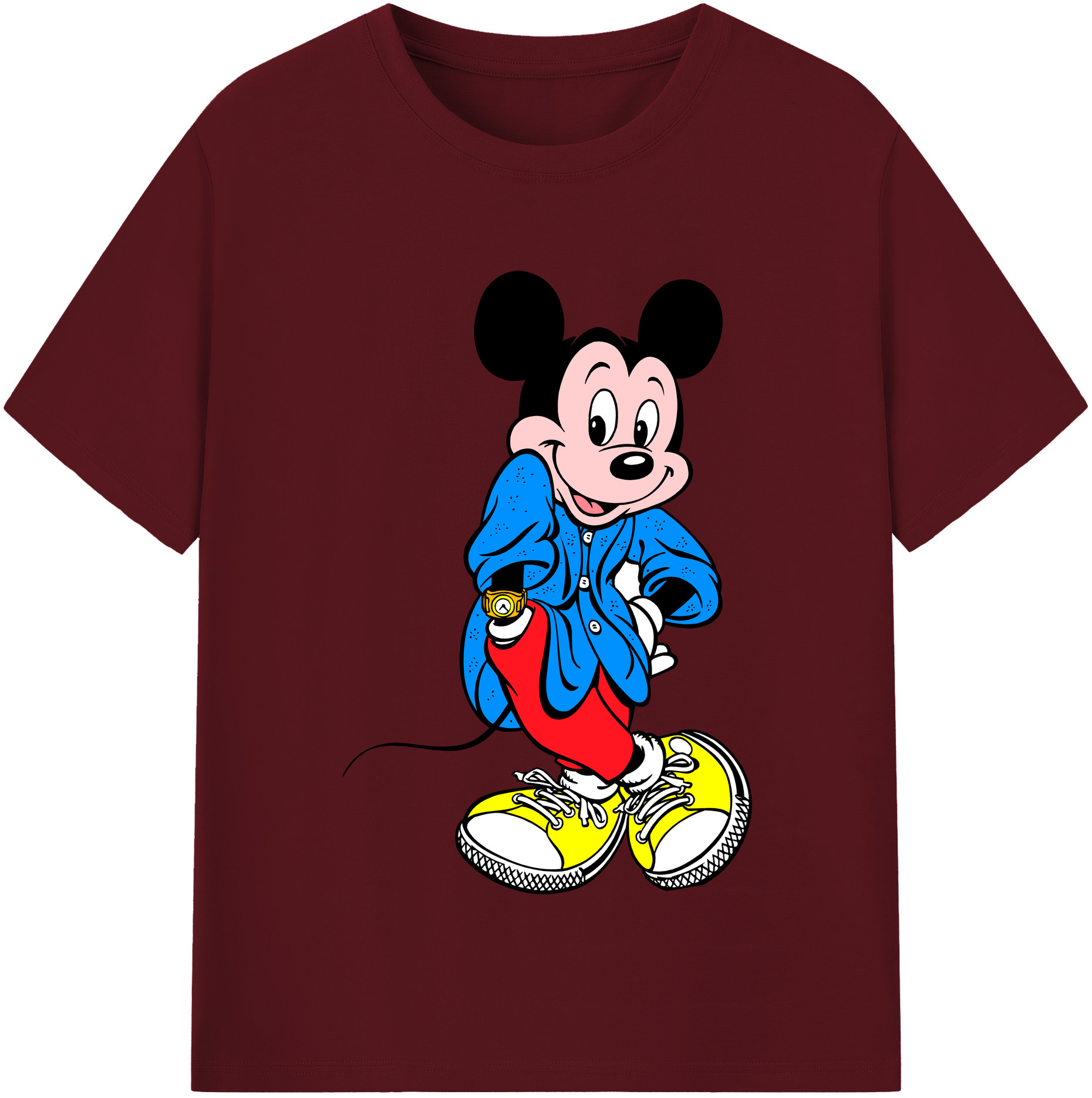 （画像用） ミッキーマウス Mickey Mouse 綿100％半袖Tシャツ（フロントプリント）